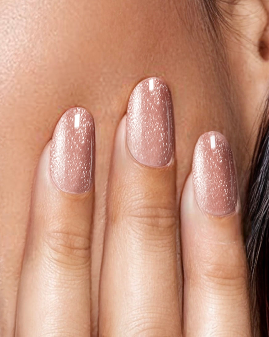 Blush Glitter Short Round