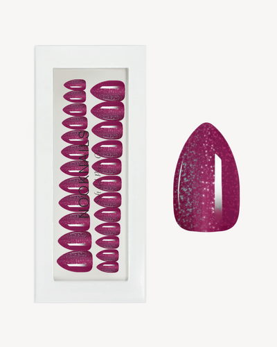 Purple Glitter Short Almond