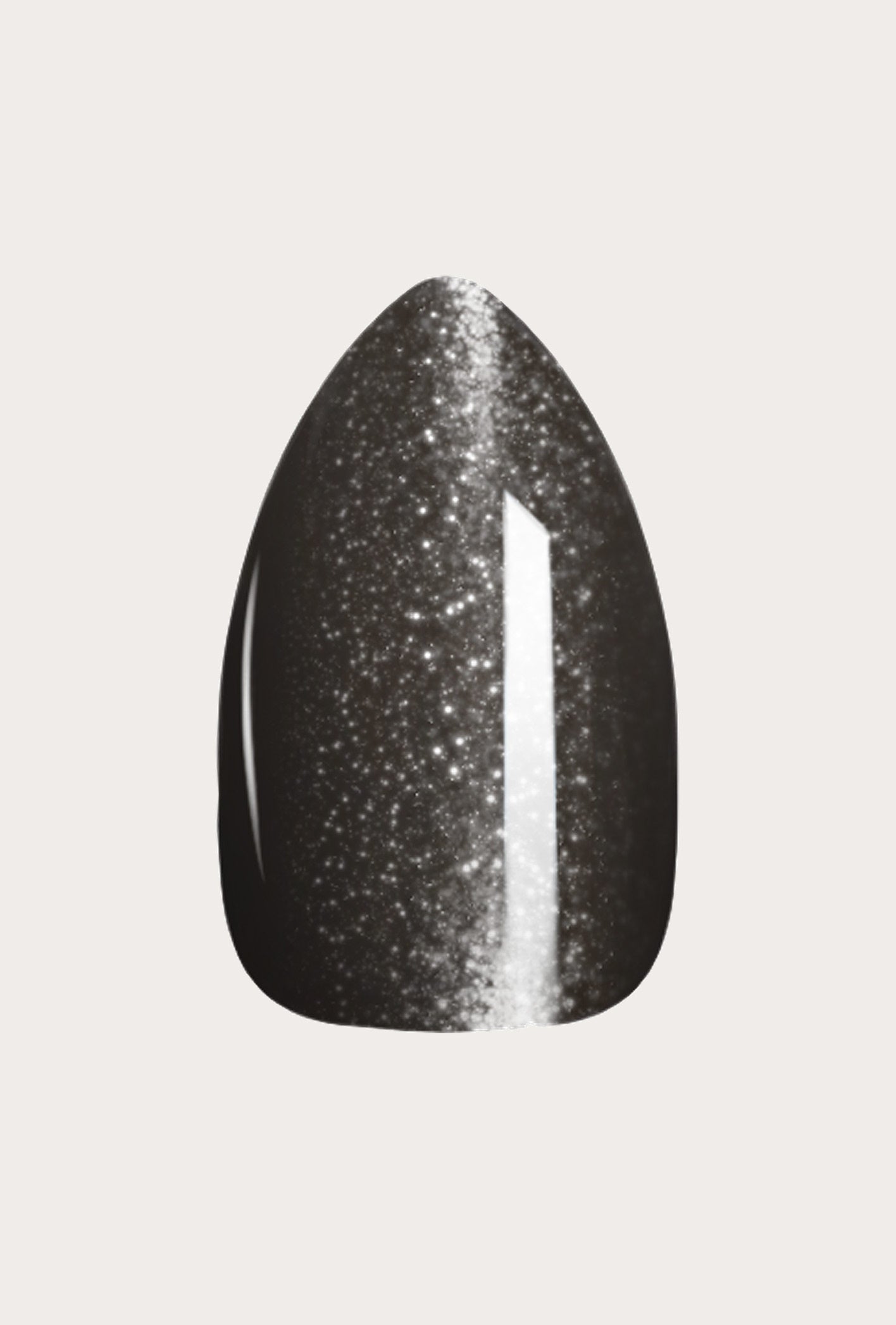 Black Glitter Short Almond