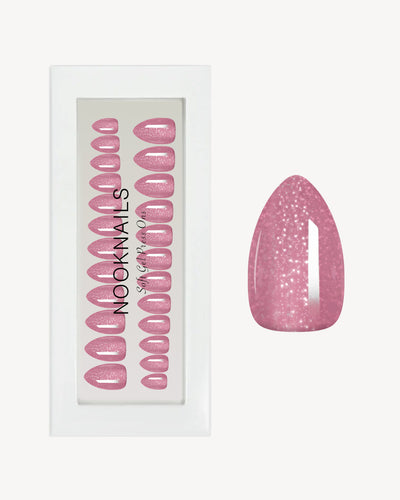 Glass Glitter Short Almond