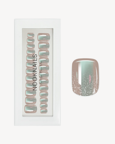 Silver Glitter Extra Short Square